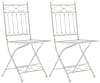 Lot 2 chaises de jardin pliables en métal Blanc antique