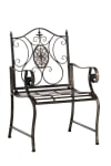 Chaise de jardin avec accoudoirs en métal Bronze