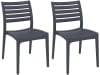 Set de 2 sillas robustas apilables en Plástico Gris oscuro