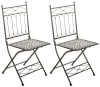 Set de 2 sillas para exterior plegables en Metal Bronce