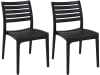 Set de 2 sillas robustas apilables en Plástico Negro