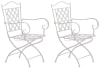 Set 2 sedie da esterno con braccioli in Metallo bianco antico