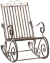 Chaise à bascule de jardin avec accoudoirs en métal Bronze