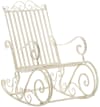 Chaise à bascule de jardin avec accoudoirs en métal Crème antique
