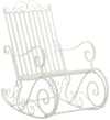 Chaise à bascule de jardin avec accoudoirs en métal Blanc