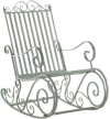Chaise à bascule de jardin avec accoudoirs en métal Vert antique