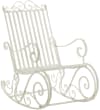 Chaise à bascule de jardin avec accoudoirs en métal Blanc antique