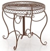 Runder Gartentisch mit Verzierungen Metall antik braun
