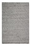Tapis intérieur/extérieur à relief motif floral gris 80x150