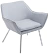 Sessel Lounger mit Armlehnen Sitz aus Stoff grau