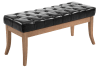 Sitzbank mit Holzgestell Polster aus Kunstleder schwarz
