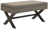 Sitzbank mit Holzgestell Polster aus Stoff taupe
