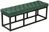 Sitzbank mit Metallgestell und Polsterung aus Samt grün