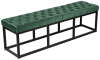 Sitzbank mit Metallgestell und Polsterung aus Samt grün