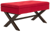 Sitzbank mit Holzgestell Polster aus Stoff rot