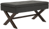 Sitzbank mit Holzgestell Polster aus Stoff dunkelgrau