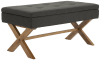 Sitzbank mit Holzgestell Polster aus Stoff dunkelgrau