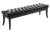 Sitzbank mit Holzgestell Polster aus Kunstleder schwarz