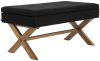 Banco con patas de madera y asiento en Tela Negro