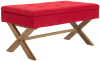 Banco con patas de madera y asiento en Tela Rojo