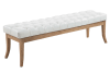 Sitzbank mit Holzgestell Polster aus Kunstleder weiß