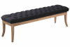 Sitzbank mit Holzgestell Polster aus Stoff schwarz