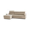 Divano fisso con penisola in tessuto beige 260x95h85 cm