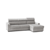 Canapé d'angle fixe 3 places en tissu gris