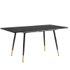Mesa de comedor extensible rectangular escandinava elegante negra