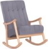 Chaise à bascule avec accoudoirs et assise en velours Nature / Gris