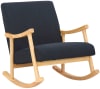 Schaukelstuhl mit Armlehnen und Sitz aus Stoff schwarz