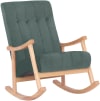Chaise à bascule avec accoudoirs et assise en velours Nature / Vert