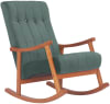 Chaise à bascule avec accoudoirs et assise en velours Noyer / Vert