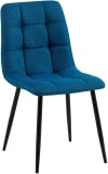 chaise salle à manger avec structure Métal et assise en tissu Bleu