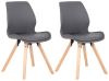 Set de 2 sillas con asiento en Simil cuero Gris
