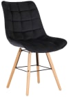Chaise de salle à manger avec pieds bois assise en velours Noir