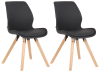 Lot 2 chaises avec pieds en bois assise en similicuir Noir