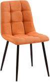 chaise salle à manger avec structure Métal et assise en tissu Orange