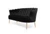 Sofa 3-sitzer aus Samt, schwars