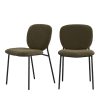 Lot de 2 chaises en tissu et métal vert
