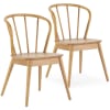 Pack 2 sillas color roble, madera maciza