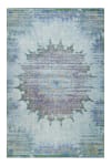 Flacher Teppich, Vintage, orientalisches Muster, blau 240x340