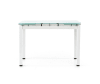 Tavolo in metallo bianco e piano in vetro bianco allungabile 110x70cm