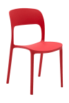 Set da 4 sedie in polipropilene rosse
