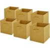 Lot de 6 paniers  pliables en tissu jaune 31x31x31cm