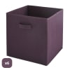 Lot de 6 paniers  pliables en tissu violet 31x31x31cm