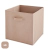Lot de 6 paniers  pliables en tissu rose 27x27x27cm