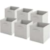 6er Set faltbare Aufbewahrungsboxen aus Vliesstoff, grau, 27x27x27cm