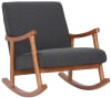 Chaise à bascule avec accoudoirs et assise en tissu Gris foncé
