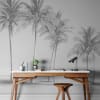 Papier peint panoramique palmiers gris 300x250cm